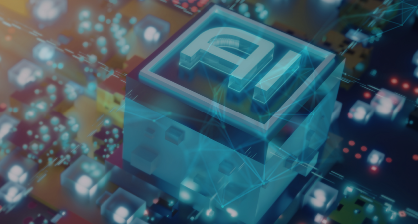 light from circuit board with letters ai