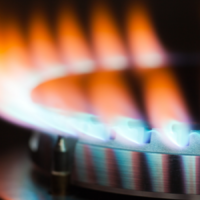 gas burner close up flame