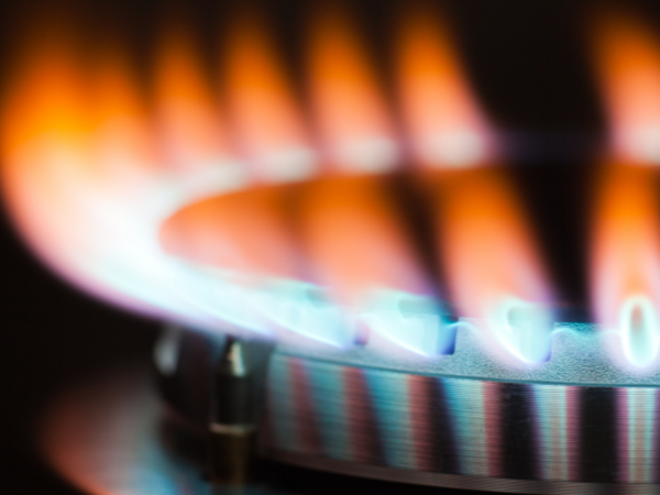 gas burner close up flame