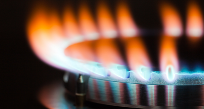 gas burner close up flame